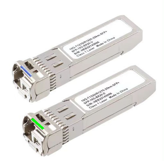 SFP+10G SM BIDI Optical Transceiver (10/20/40/60/80km, 1270nm/1330nm) – Compatible with MikroTik