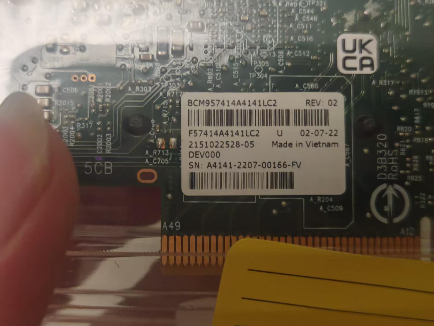 Lenovo 03GX198 BCM957414 Network Card - Image 3
